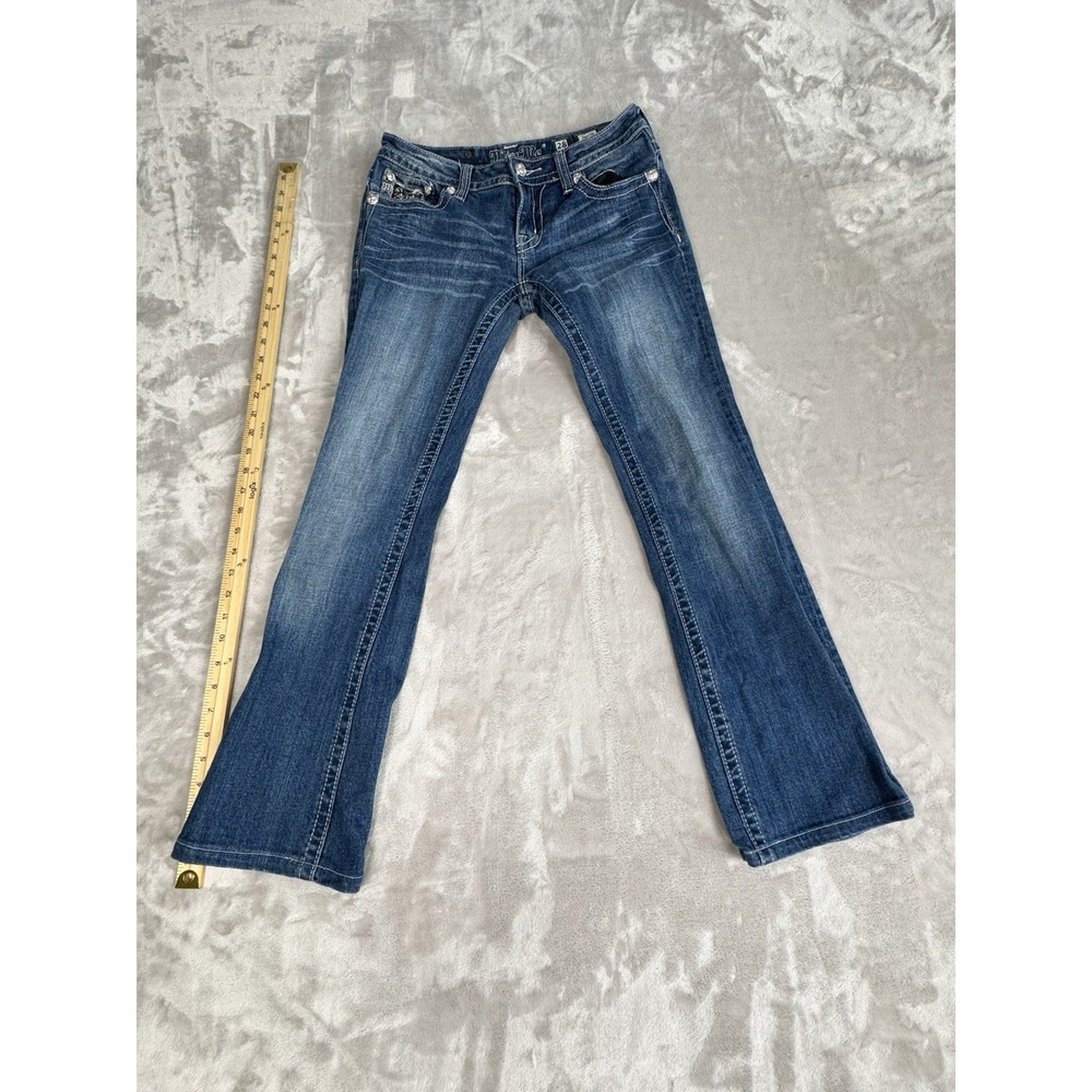 Miss Me Jeans Womens Size 28 Blue Skinny‎ Blue Stretch Embellished